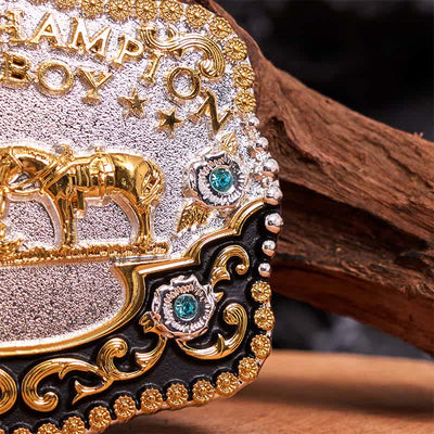 DIY World Champion Cowboy Praying Cross Large Buckle Leather Belt