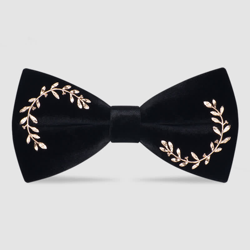 Men's Vine Leaves Velvet Bow Tie