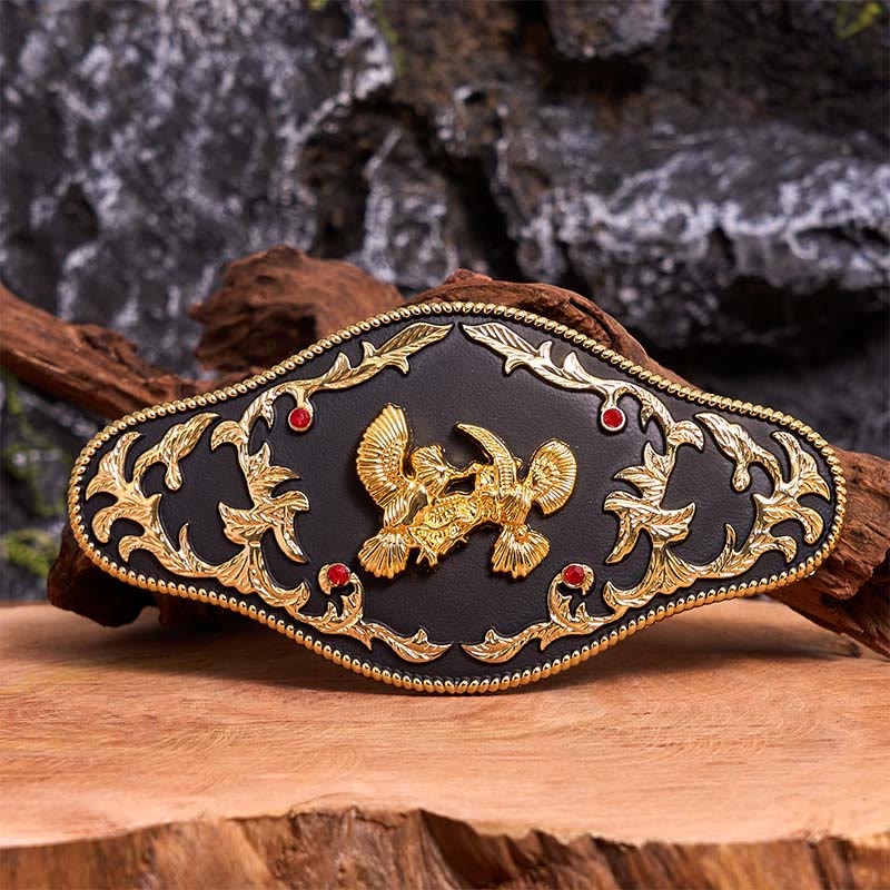 Black And Gold Eagles DIY Buckle Leather Belt
