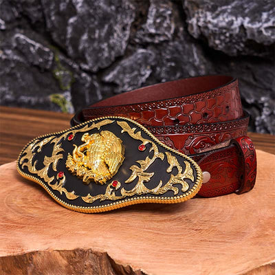 Eagle Catching Snakes DIY Buckle Leather Belt