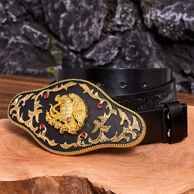 Eagle Catching Snakes DIY Buckle Leather Belt