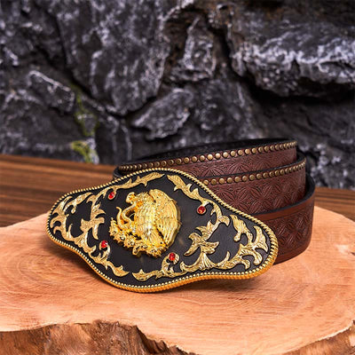 Eagle Catching Snakes DIY Buckle Leather Belt
