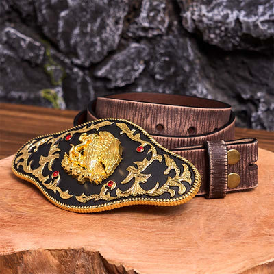 Eagle Catching Snakes DIY Buckle Leather Belt