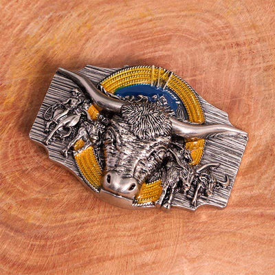 Longhorn Bull Theme DIY Hidden Knife Belt Buckle Pendant Bundle Set