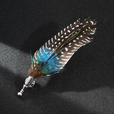 Unisex Classic Wedding Party Colorful Peacock Feather Brooch