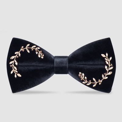 Men's Vine Leaves Velvet Bow Tie