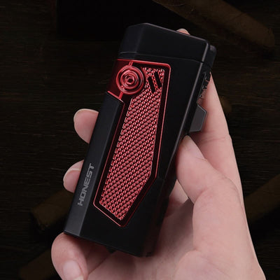 Portable Quadruple Flame Lighter Refillable Butane Four Burner Lighter