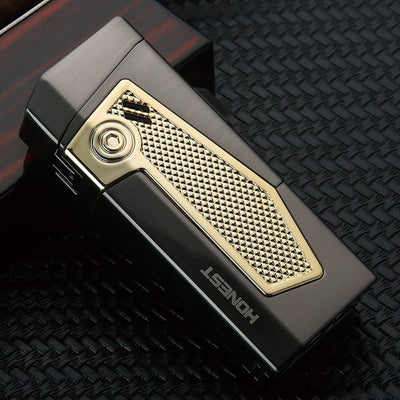 Portable Quadruple Flame Lighter Refillable Butane Four Burner Lighter