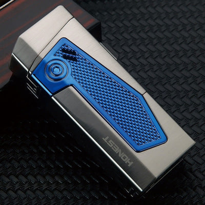 Portable Quadruple Flame Lighter Refillable Butane Four Burner Lighter