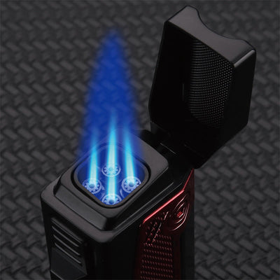 Portable Quadruple Flame Lighter Refillable Butane Four Burner Lighter