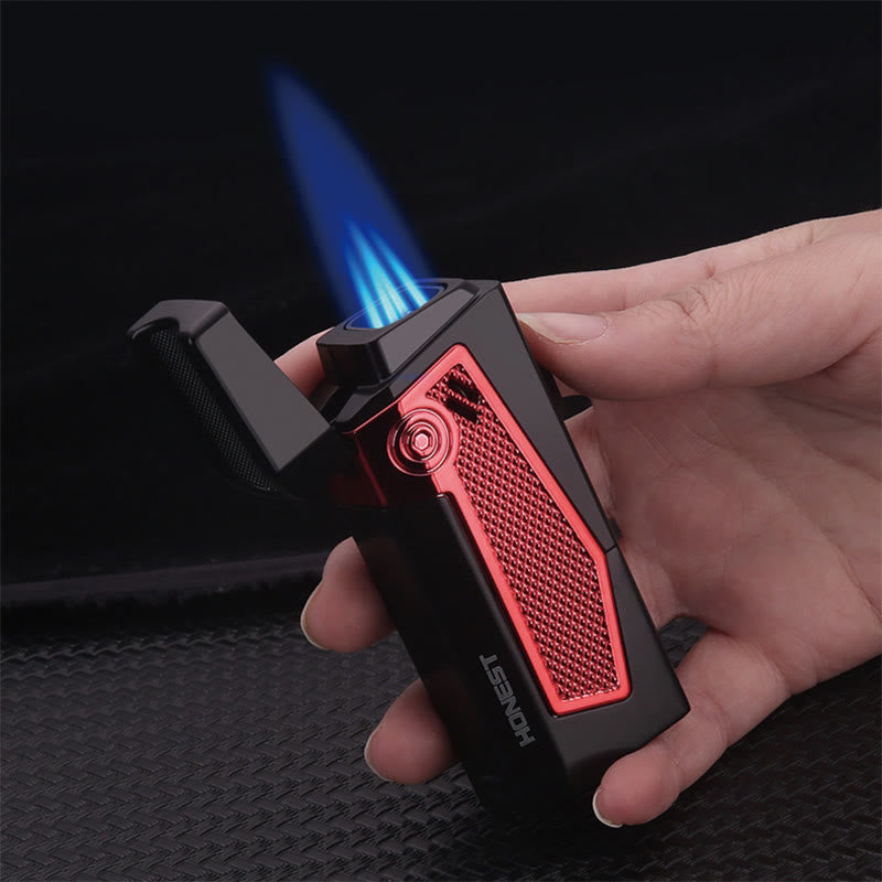 Portable Quadruple Flame Lighter Refillable Butane Four Burner Lighter
