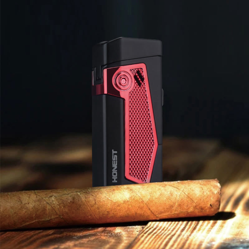 Portable Quadruple Flame Lighter Refillable Butane Four Burner Lighter
