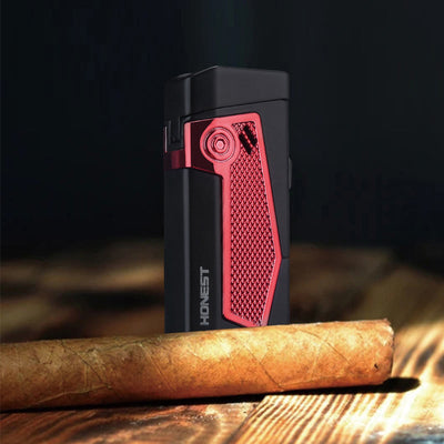 Portable Quadruple Flame Lighter Refillable Butane Four Burner Lighter