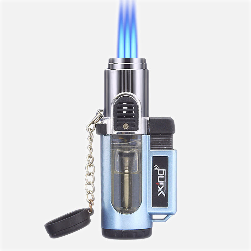 Windproof Triple Burner Lighter Refillable Butane Lighter