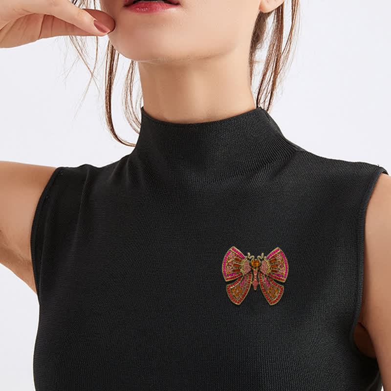 Women's Butterfly Art Decor Crystal Rhinestones Brooch