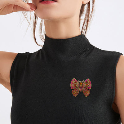 Women's Butterfly Art Decor Crystal Rhinestones Brooch
