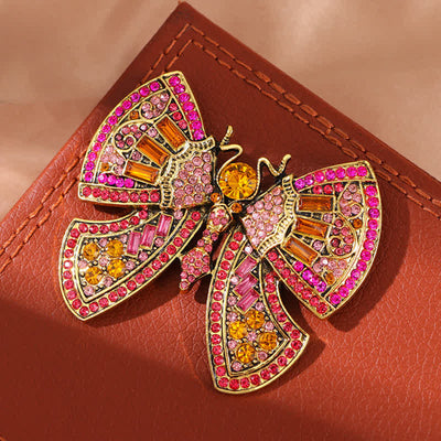 Women's Butterfly Art Decor Crystal Rhinestones Brooch