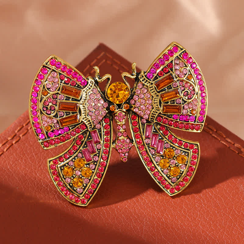 Women's Butterfly Art Decor Crystal Rhinestones Brooch