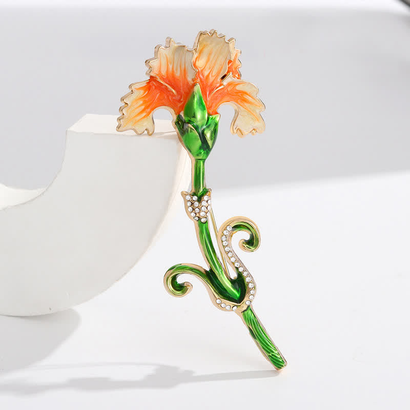 Women's Lovely Enameled Carnation Brooch