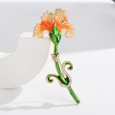 Women's Lovely Enameled Carnation Brooch