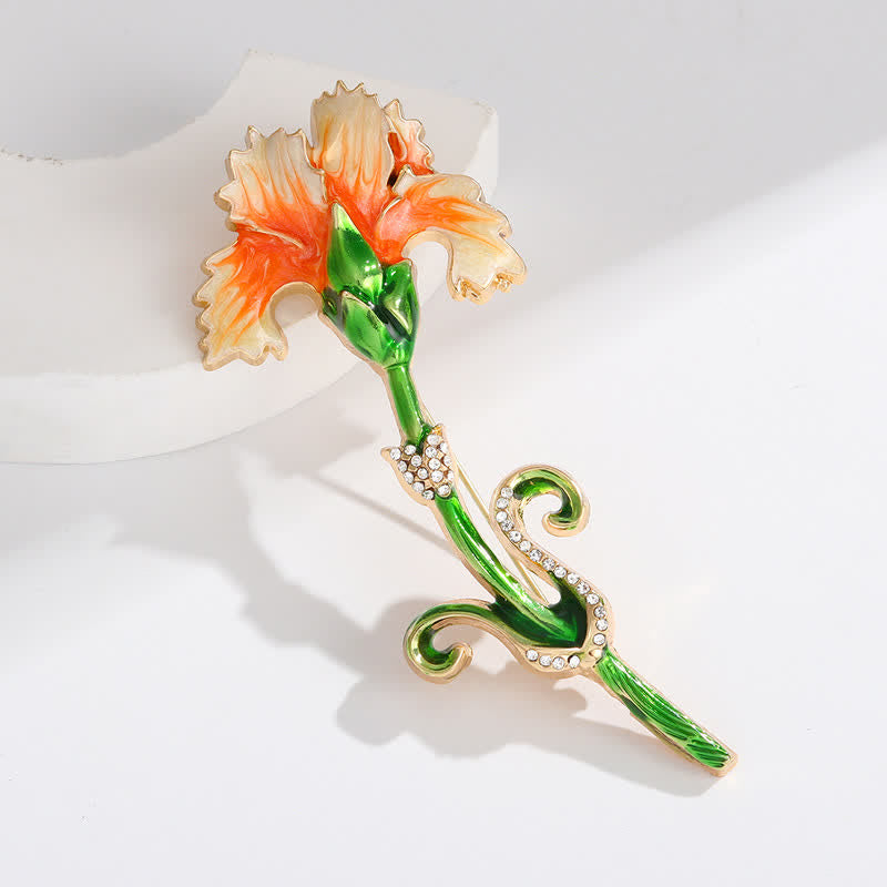 Women's Lovely Enameled Carnation Brooch