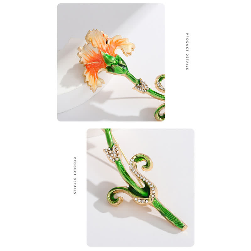 Women's Lovely Enameled Carnation Brooch