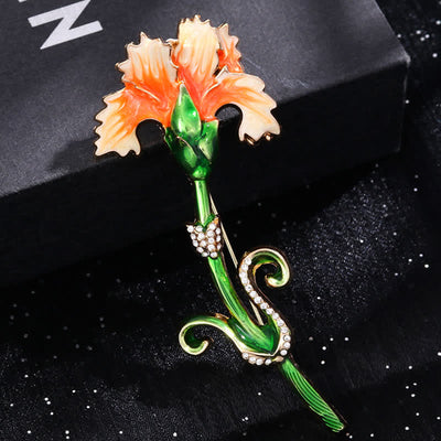 Women's Lovely Enameled Carnation Brooch