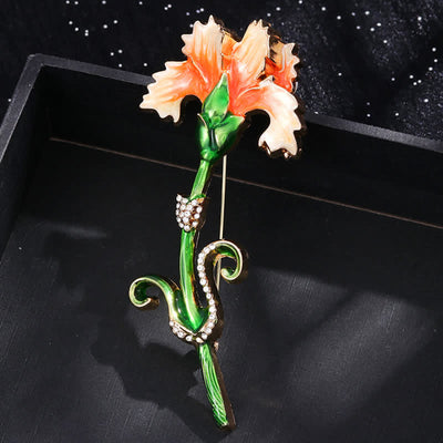 Women's Lovely Enameled Carnation Brooch