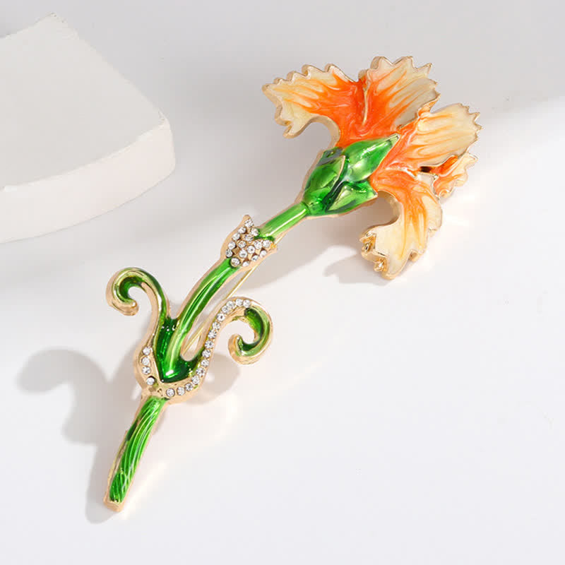 Women's Lovely Enameled Carnation Brooch