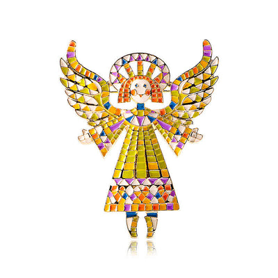 Women's Cute Colorful Enamel Angel Brooch
