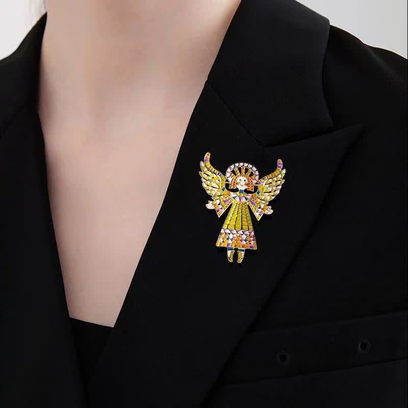 Women's Cute Colorful Enamel Angel Brooch