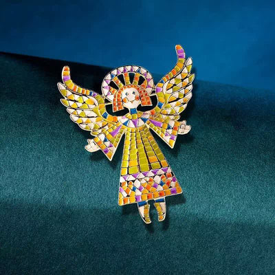 Women's Cute Colorful Enamel Angel Brooch