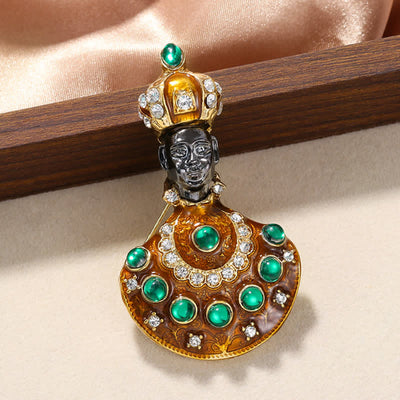 Unisex Medieval Large Unusual Genie Costume Brooch