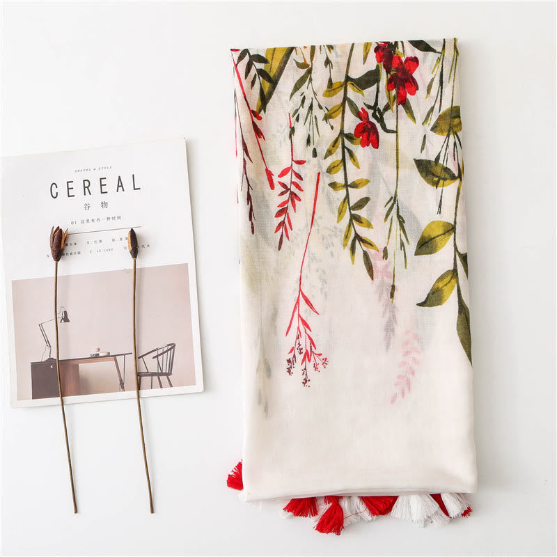 Women's Floral Printed Lightweight Thin Scarf