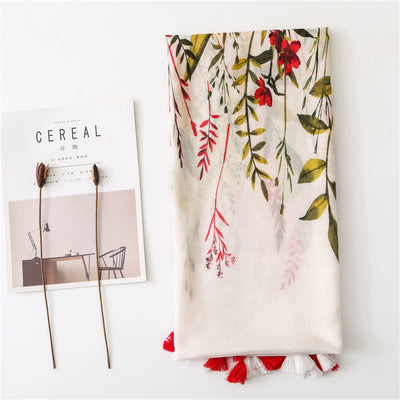 Women's Floral Printed Lightweight Thin Scarf