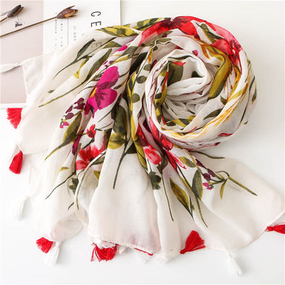 Women's Floral Printed Lightweight Thin Scarf