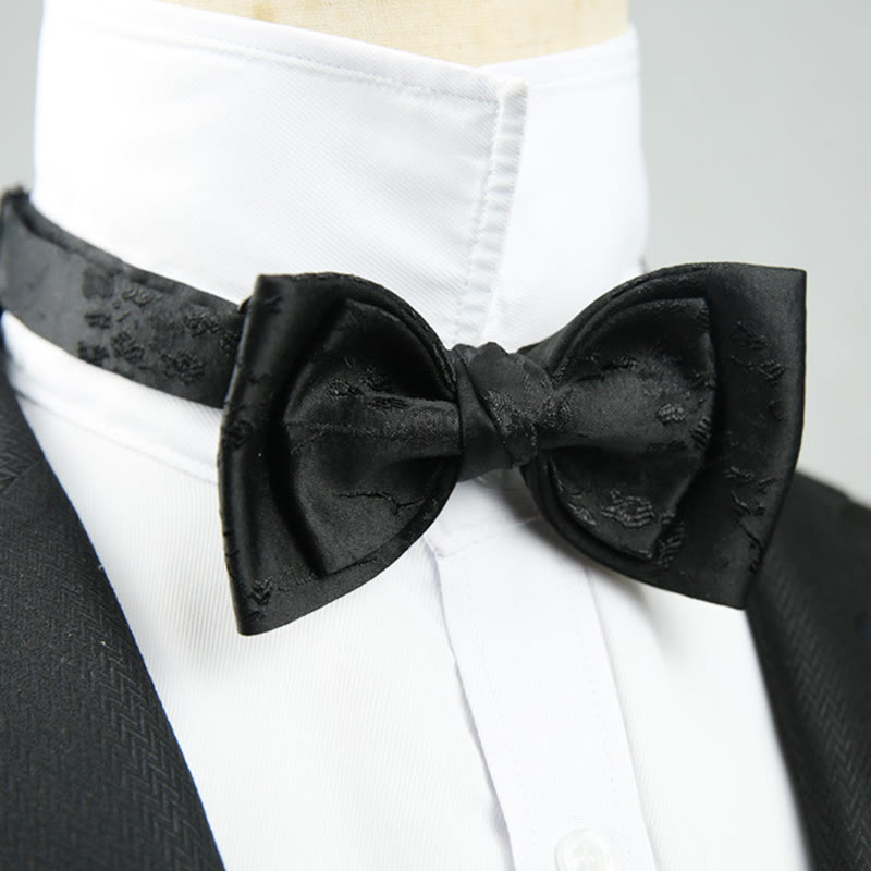 Jacquard Double Layer Pre-tied Adjustable Strap Bow Tie