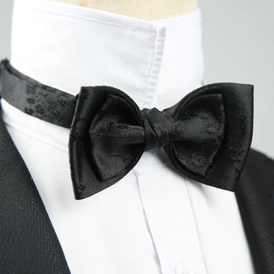 Jacquard Double Layer Pre-tied Adjustable Strap Bow Tie