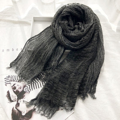 Women's Retro Solid Color Lightweight Shawl Thin Scarf