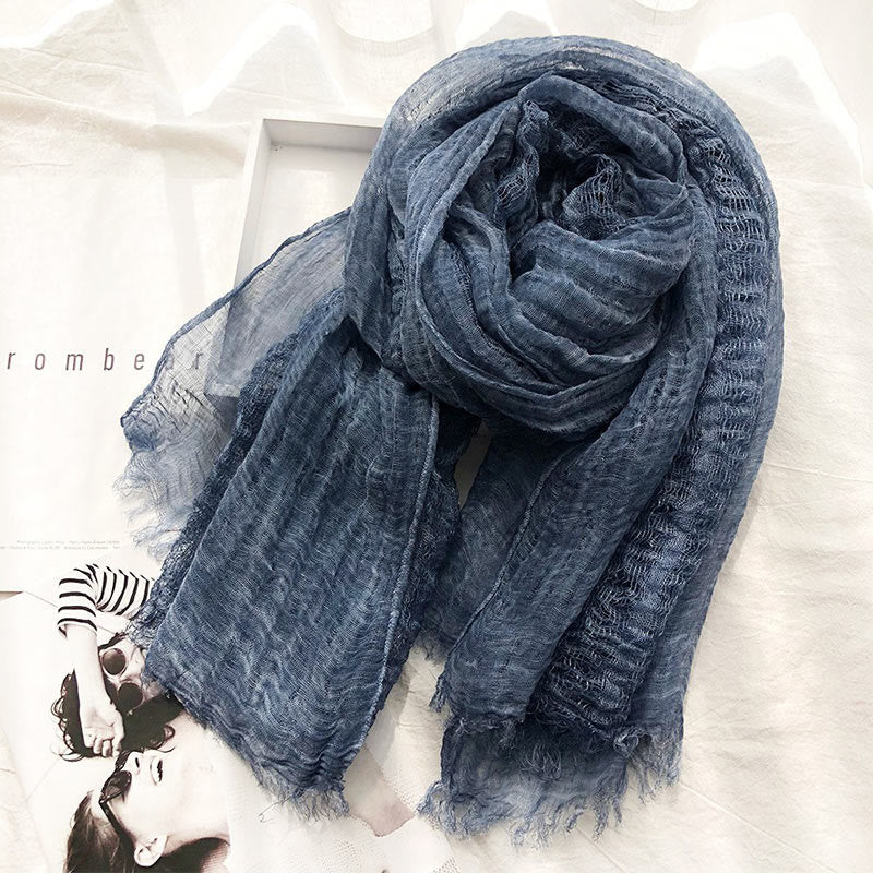 Women's Retro Solid Color Lightweight Shawl Thin Scarf