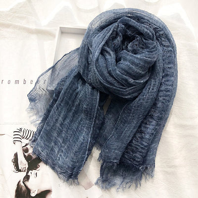 Women's Retro Solid Color Lightweight Shawl Thin Scarf