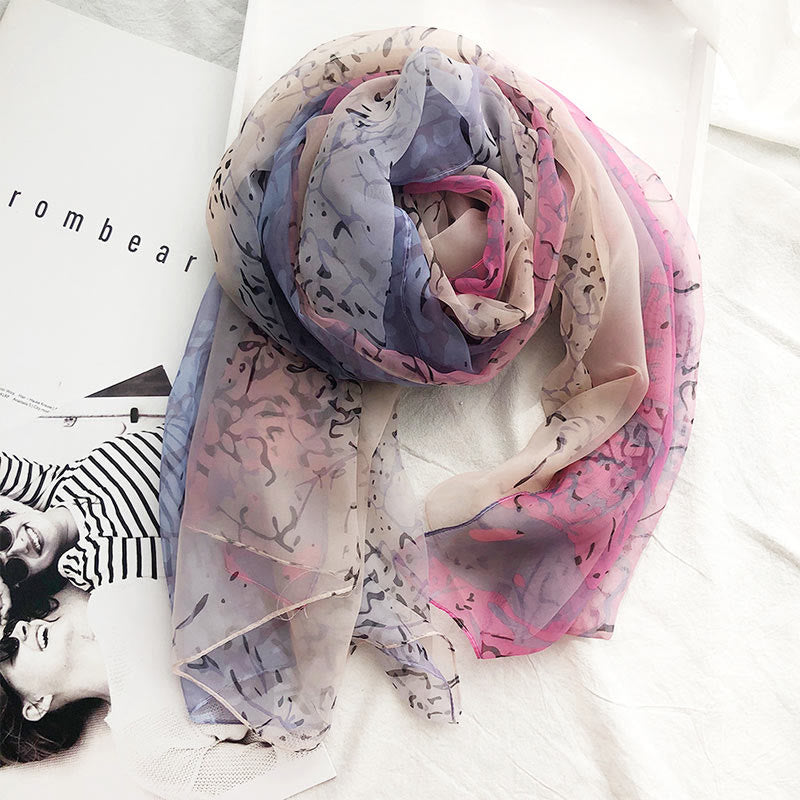 Women's Summer Beach Printed Lightweight Shawl Thin Scarf