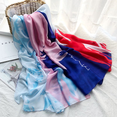 Women's Summer Beach Printed Lightweight Shawl Thin Scarf