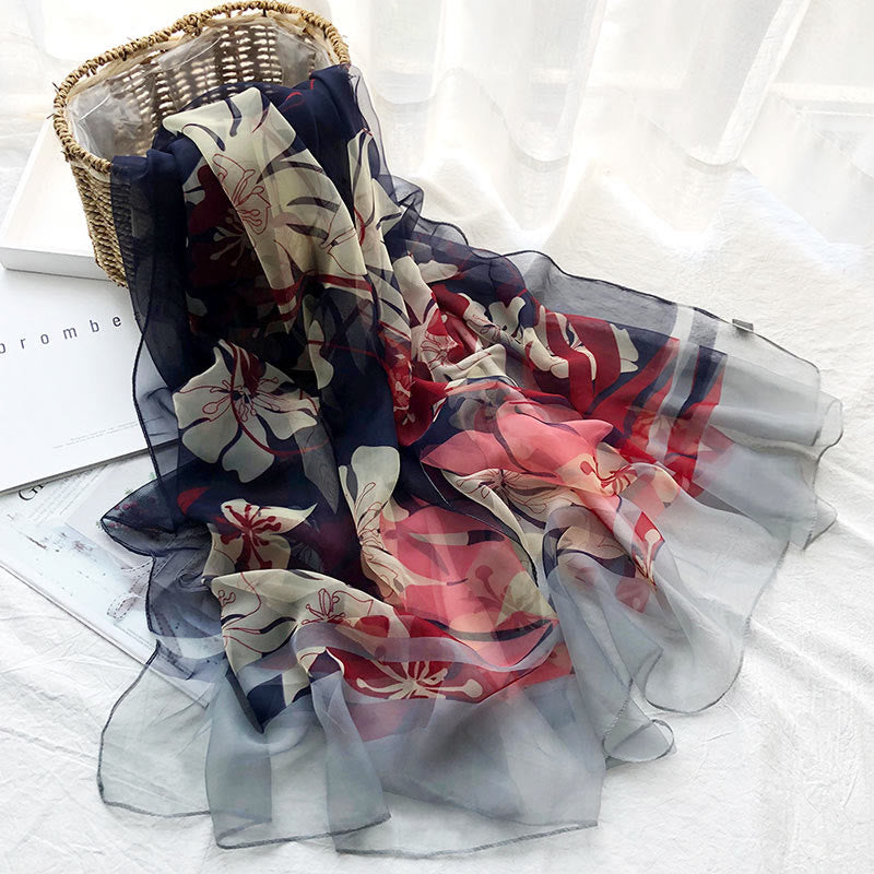 Women's Summer Beach Printed Lightweight Shawl Thin Scarf