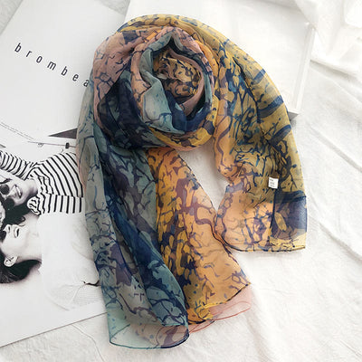 Women's Summer Beach Printed Lightweight Shawl Thin Scarf