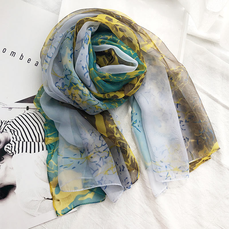 Women's Summer Beach Printed Lightweight Shawl Thin Scarf