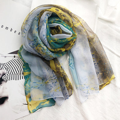 Women's Summer Beach Printed Lightweight Shawl Thin Scarf