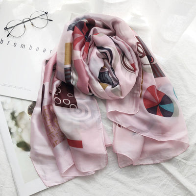 Women's Summer Beach Printed Lightweight Shawl Thin Scarf