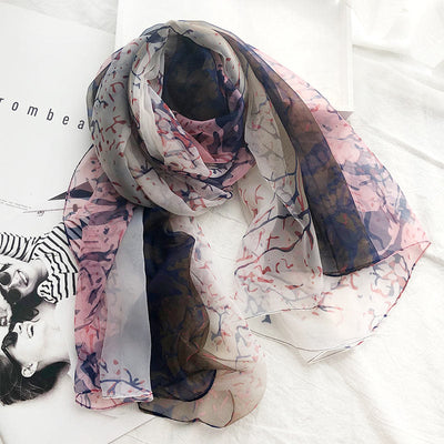 Women's Summer Beach Printed Lightweight Shawl Thin Scarf
