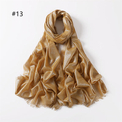 Women's Golden Glitter Lightweight Shawl Thin Scarf